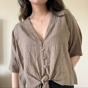 Taupe Crop Top